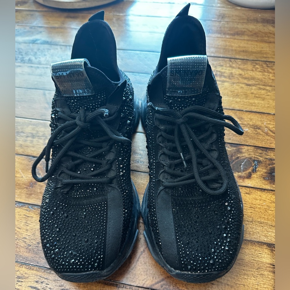 Steve Madden Black Sparkle Maxima Sz 12